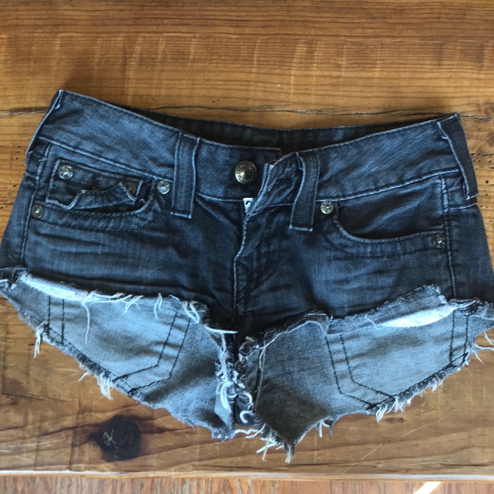 true religion denim short shorts